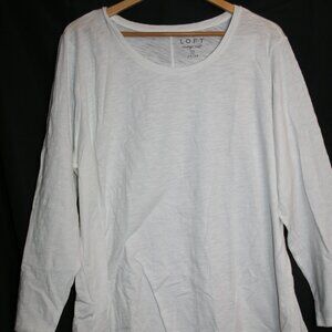 NWTS Loft Vintage Soft White Long Sleeve TShirt Size 24/26